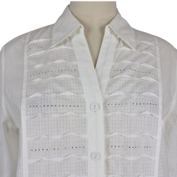 Alfred Dunner Tuxcedo Style Pleated Front w/Rhinestones Size 10 - Picture 2 of 7